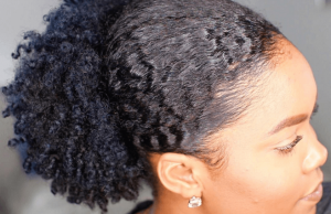 sleek low puff