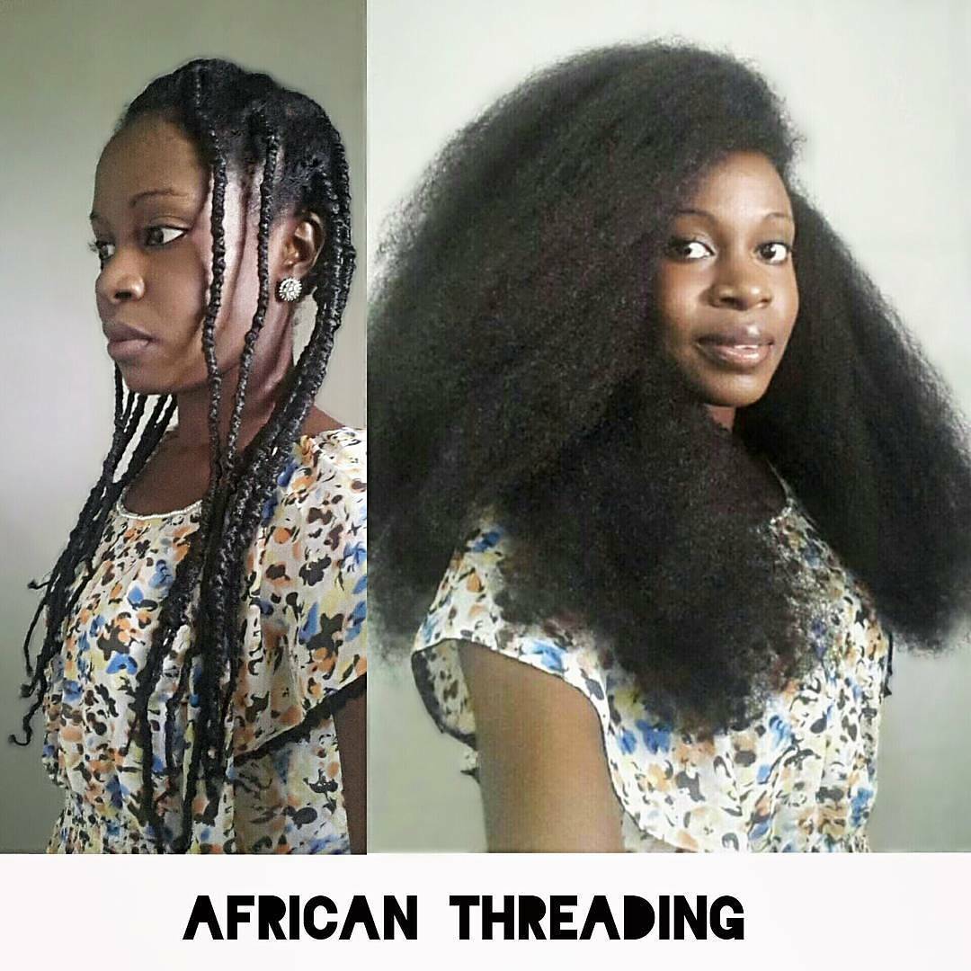 Highly Effective African Threading for Stretching Natural Hair