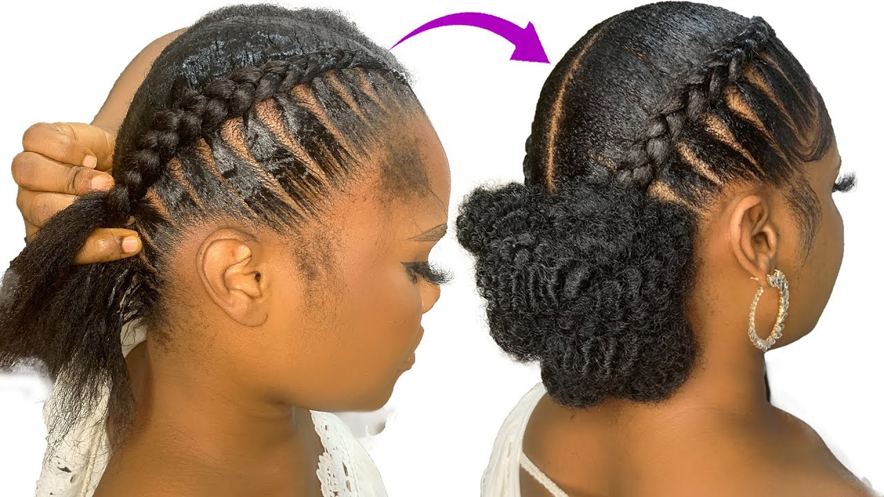 DIY: QUICK NATURAL CORNROW HAIRSTYLE IN 10 MINUTES